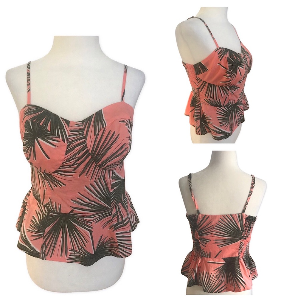 Summer Tropical Spaghetti Strap Blouse
